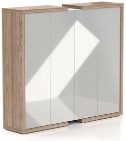 Lineart magas szekrény 211,2 x 50 x 187,6 cm, világos szilfa / fehér