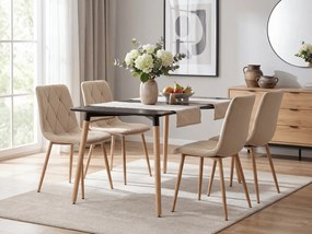 Világos bézs bársony étkezőszék LIBRA