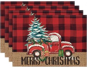 Karácsonyi asztali alátét MERRY CHRISTMAS 30x45 cm, piros