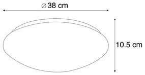 Okos modern mennyezeti lámpa fehér 38 cm LED-del és RGB-vel - Iene