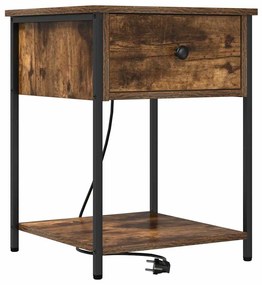 Éjjeliszekrény 2 pcs Füstölt tölgy 42 x 41 x 56 cm Faanyag