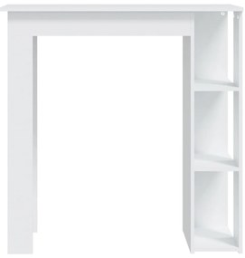 Fehér szerelt fa bárasztal polccal 102 x 50 x 103,5 cm