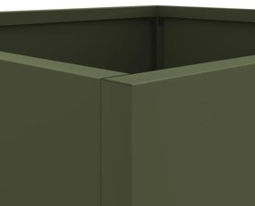 vidaXL 2 db olívazöld acél növénytartó 32 x 30 x 29 cm