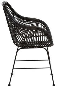 Fekete rattan étkezőszék szett 2 db-os Kiran - Støraa