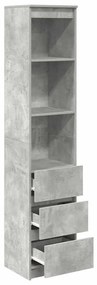 betonszürke szerelt fa magasszekrény 37,5x35x180 cm