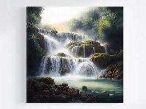 Vászonkép Canvas Tájkép Horvátország Park Krka Vízesések Folyó 80x80