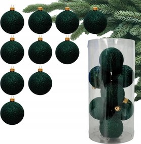 Holo Palack Zöld Karácsonyfa Bombák Csillogó nádbuborékok 10 db
