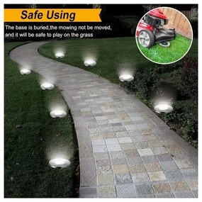 Napelemes kerti LED lámpák - 8 LED - hideg fehér - 4 db