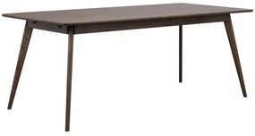 Sötétbarna bővíthető étkezőasztal tölgyfa dekorral 90x190 cm Yumi – Rowico