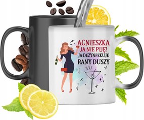 Varázsbögre Ágnesnek Fekete matt nyomott mintával 330ml