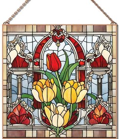 Stained-Glass-Tulip-1 üvegkép, falikép
