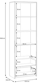 Könyvszekrény URO artisan tölgy/fehér