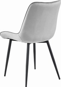 BERA világosszürke bársony szék fekete lábakkal