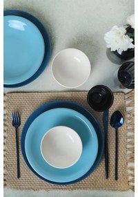 18 részes kék/fehér/kerámia étkészlet