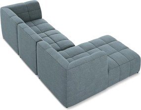 Kék buklé sarokkanapé (bal oldali-heverő résszel) Aloha – Makamii