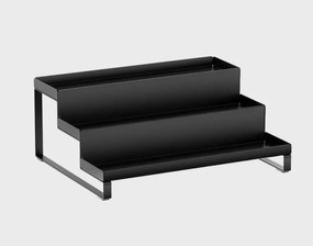 Fűszertartó polc 3 szintes fém állvány rendszerező fekete összecsukható