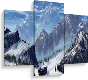 Kép - Festett hegyek (90x60 cm)