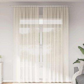 vidaXL 2 db krém színű voile függönyök rúd zsebekkel