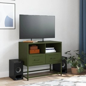 olívazöld acél TV-szekrény 68 x 39 x 60,5 cm