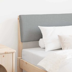 Kárpitozott fejtámla Világosszürke 90 cm Tömör fenyőfa