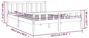 mézbarna tömör fa ágykeret 120 x 200 cm