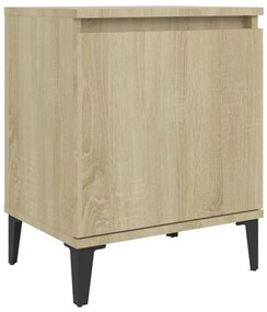 sonoma tölgy színű éjjeliszekrények fém lábbal 40 x 30 x 50 cm