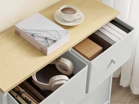 Komód fiókos dobozokkal HESTO 80x71 cm, tölgy/fehér