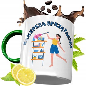 Zöld Bögre Takarítónőnek Születésnapra Ajándék fényképes nyomtatással