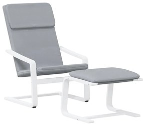 vidaXL világosszürke szövet pihenőfotel lábtartóval