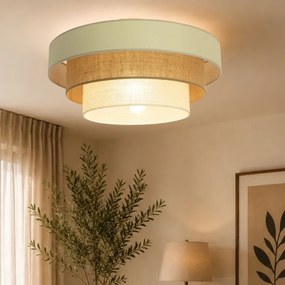 WENTA mennyezeti lámpa 1xE27/60W/230V, Ø 50 cm, bézs/juta