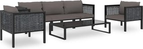 vidaXL 6 részes antracitszürke kerti polyrattan ülőgarnitúra párnákkal