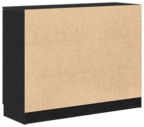 Oldalszekrény Fekete Tölgy 90,5x30x70 cm Műanyagból