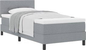 vidaXL Boxrugós ágy matracmal Világosszürke 90 x 200 cm szövet