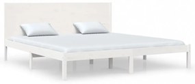 fehér tömör fenyőfa ágy matrac nélkül 200 x 200 cm