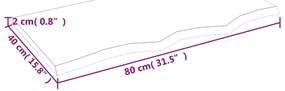 világosbarna kezelt tömör tölgyfa asztallap 80x40x2 cm