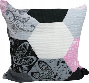 Fakéreg párnahuzat 70x80 rózsaszín-szürke hatszög mintás