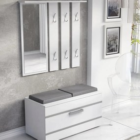 Drohmo Opal előszobafal, 85x45x35 cm, fehér