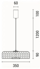 LED Csillár zsinóron LED/10W/230V 3000K arany átm. 35 cm