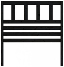 fekete tömör fenyőfa ágy fejtámla 81 x 4 x 100 cm