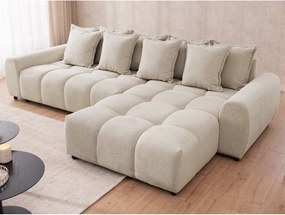 Bézs sarokkanapé (jobb oldali-heverő résszel) Albane – Ropez