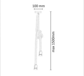 Csillár zsinóron ROPE 2xE27/12W/230V