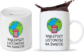 Postásnak Bögre Persely Szett Ajándék fényképes nyomtatással