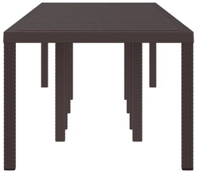 Kerti asztal Barna 300x100x73 cm Polirattan
