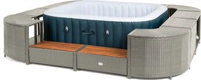 Lay-Z-Spa négyzet alakú rattan jakuzzi bútor, 188 cm, szürke
