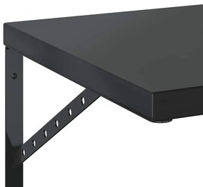 2 db fekete rozsdamentes acél fali polc 100 x 40 cm