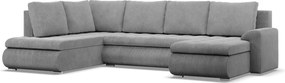 Tokio U sarokkanapé, 3 ágyneműtartóval, kordbársony, baloldali, szürke