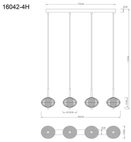 Globo 16042-4H - LED Csillár zsinóron AIDA 4xLED/5,75W/230V 3000K/4500K/6500K