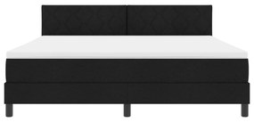 Box Spring Ágy Matraccal &amp; LED Fekete 180x200 cm Szövet