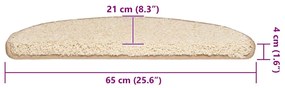 30 db krém lépcsőszőnyeg 65x21x4 cm