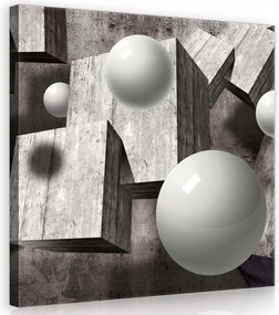 Vászonkép 40x40 Geometrikus illúzió Loft stílusban Hálószoba Absztrakt Szürke